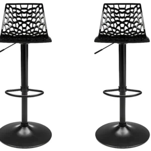 Barkrukken CLARK (set van 2) - Zwart - Zwart onderstel