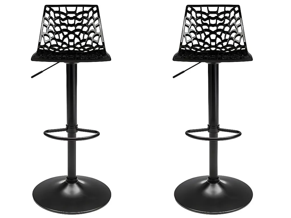 Barkrukken CLARK (set van 2) - Zwart - Zwart onderstel