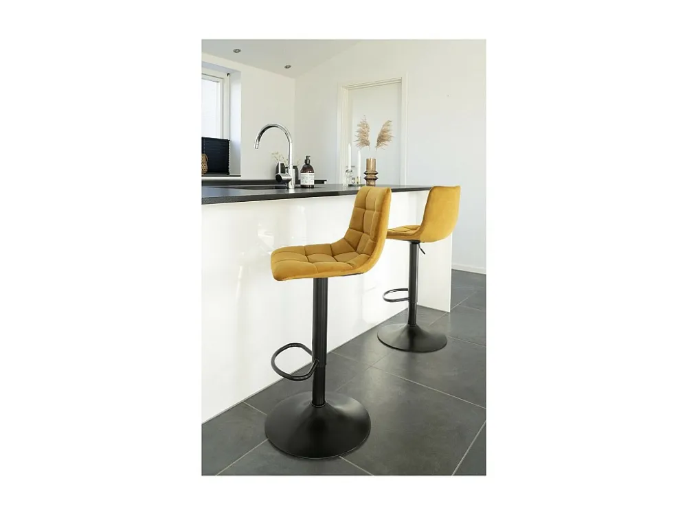 Lot de 2 Tabourets Hauts Middelfart, Jaune, 43x43x108 cm, EPIKASA