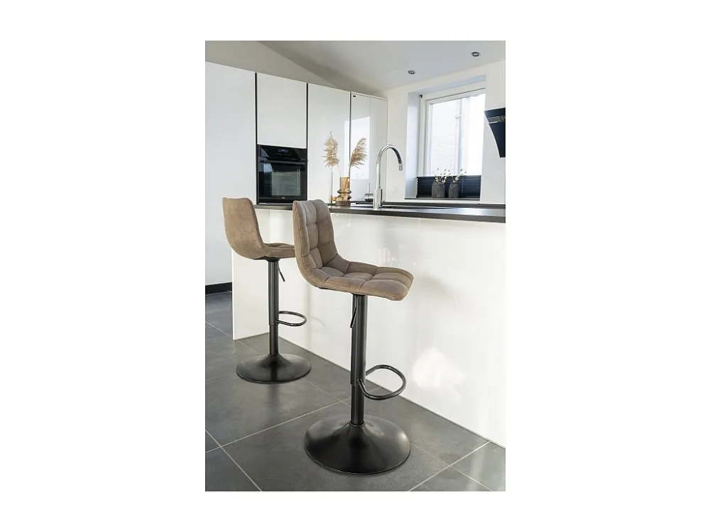 Lot de 2 Tabourets Hauts Middelfart, Marron, 43x43x108 cm, EPIKASA