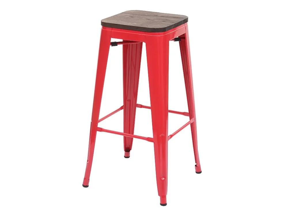 Barkruk MCW-A73 Metaal stapelbaar, rood