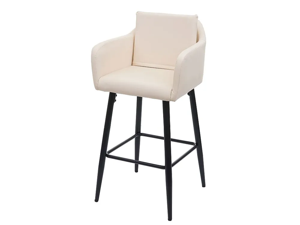 Barkruk MCW-H93, kunstleer crème-beige