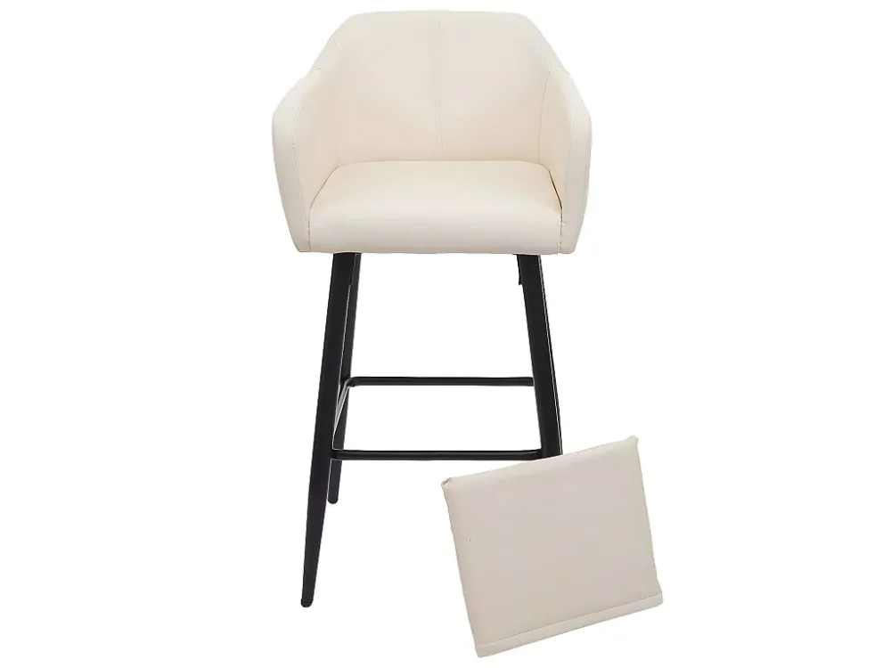 Barkruk MCW-H93, kunstleer crème-beige