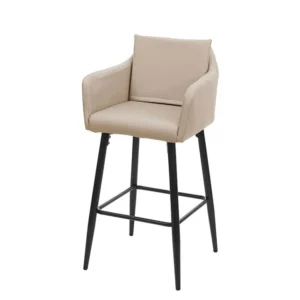 Barkruk MCW-H93, kunstleer taupe-beige