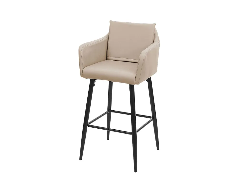 Barkruk MCW-H93, kunstleer taupe-beige