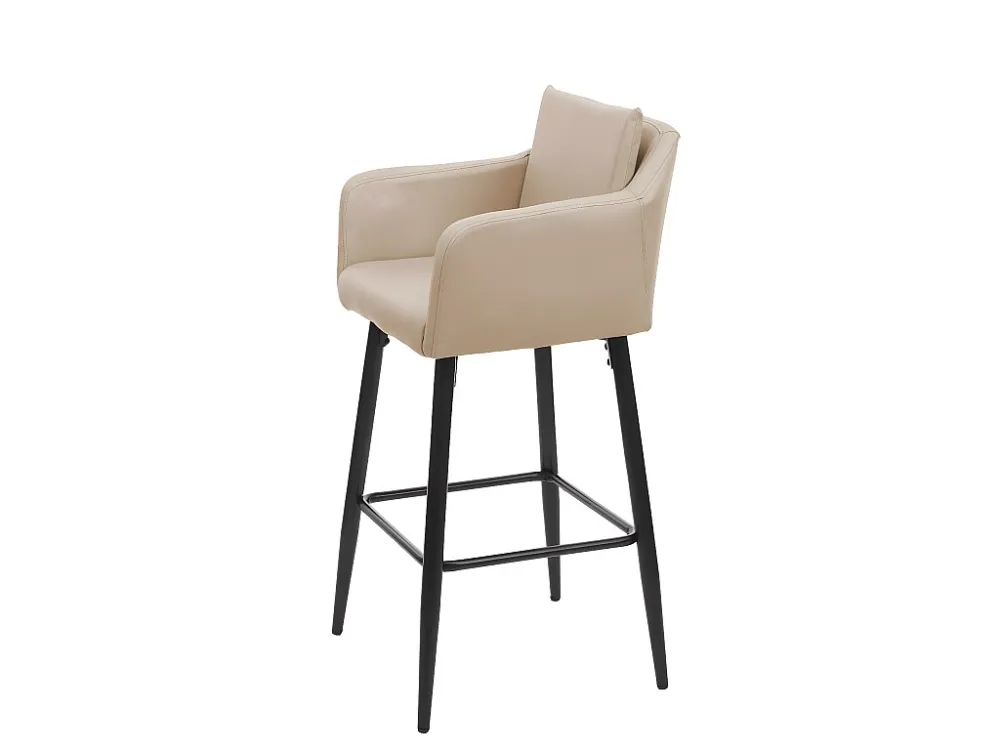 Barkruk MCW-H93, kunstleer taupe-beige
