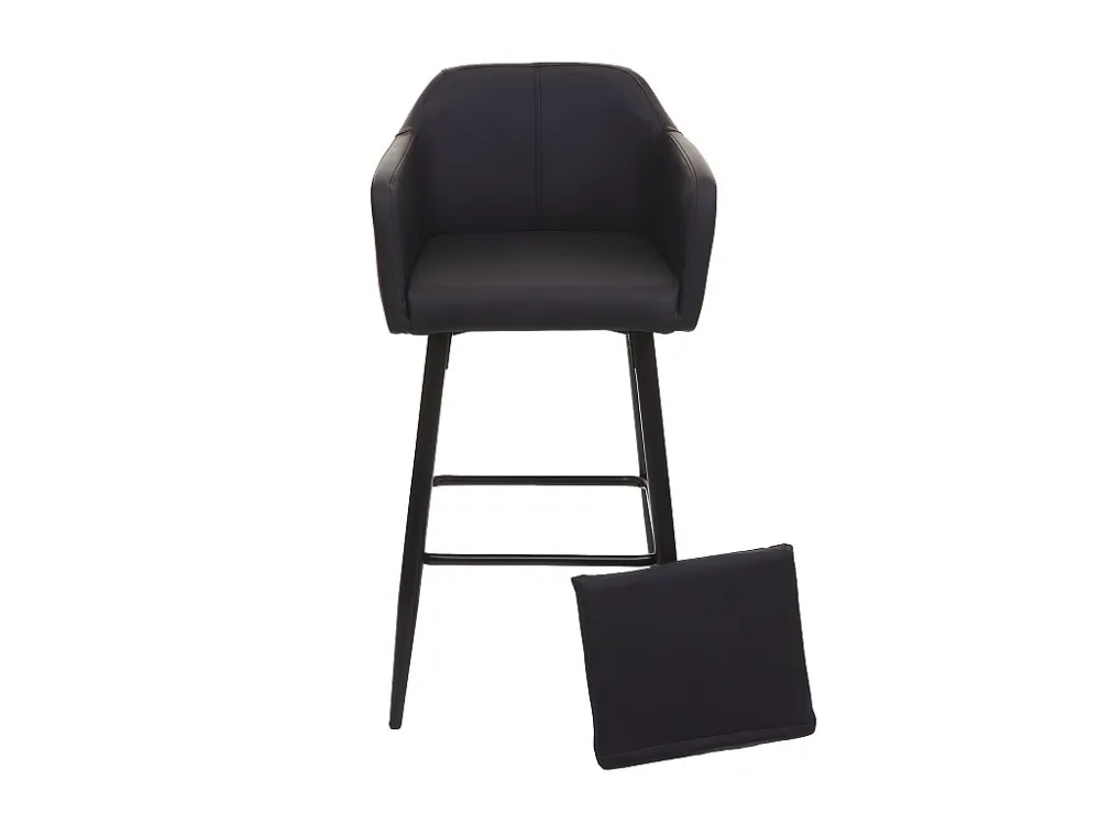 Barkruk MCW-H93, kunstleer zwart