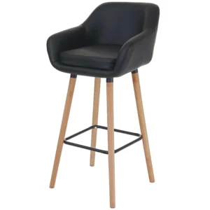 Barkruk Vaasa T381, kunstleer, zwart MCW