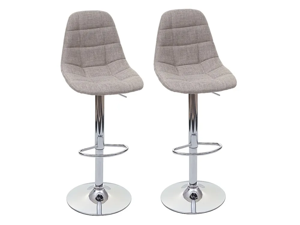 MCW-A67 barkruk (set van 2), creme-grijs, textiel