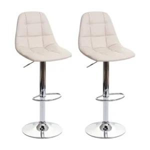 MCW-A67 barkruk (set van 2), crème-beige, kunstleer