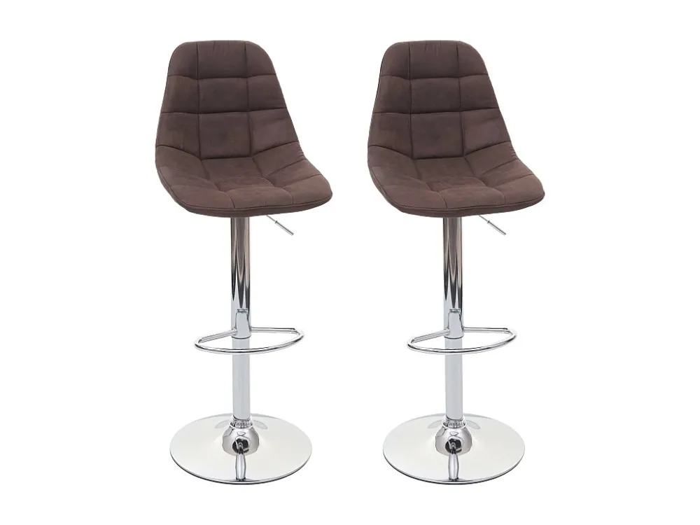 MCW-A67 barkruk (set van 2), vintage donkerbruin, textiel