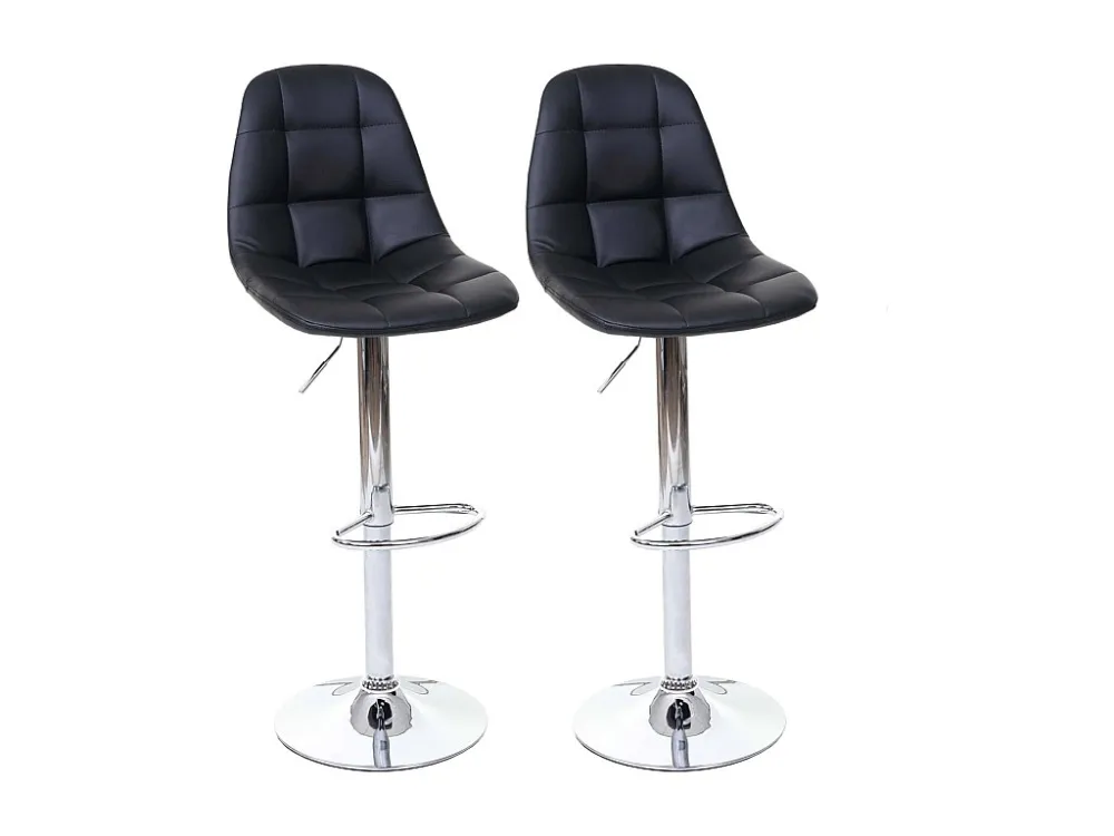 MCW-A67 barkruk (set van 2), zwart, kunstleer