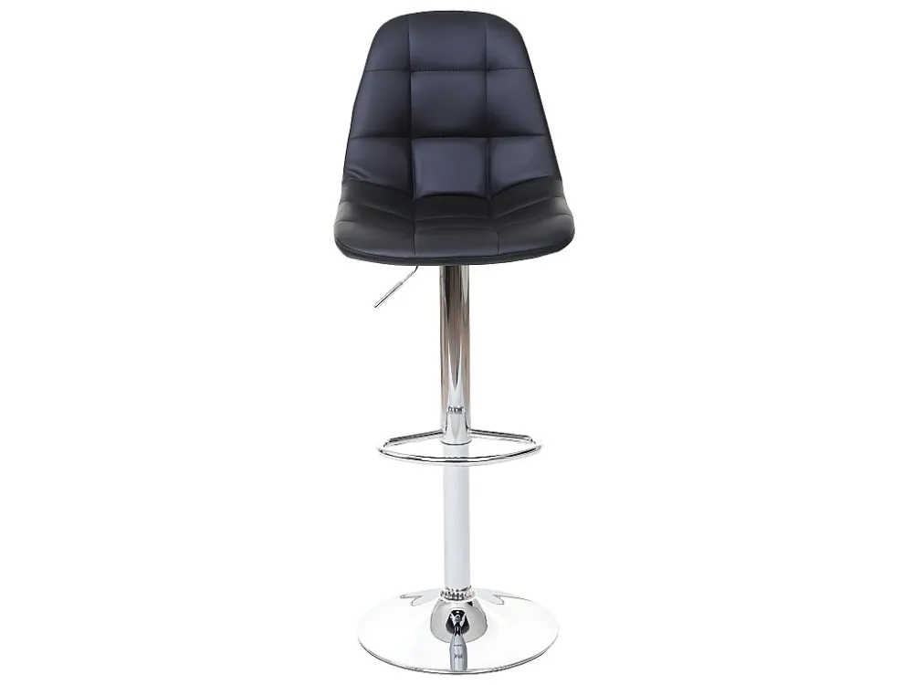 MCW-A67 barkruk, zwart kunstleer, voet chroom