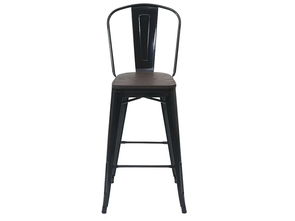MCW-A73 metalen barkruk (set van 2), zwart