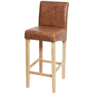 MCW-C33 barkruk, imitatie suède, lichte poten, stof/textiel