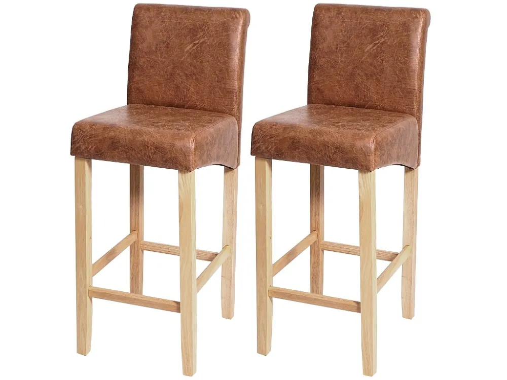 MCW-C33 barkruk (set van 2), imitatie suède, lichte poten, stof/textiel