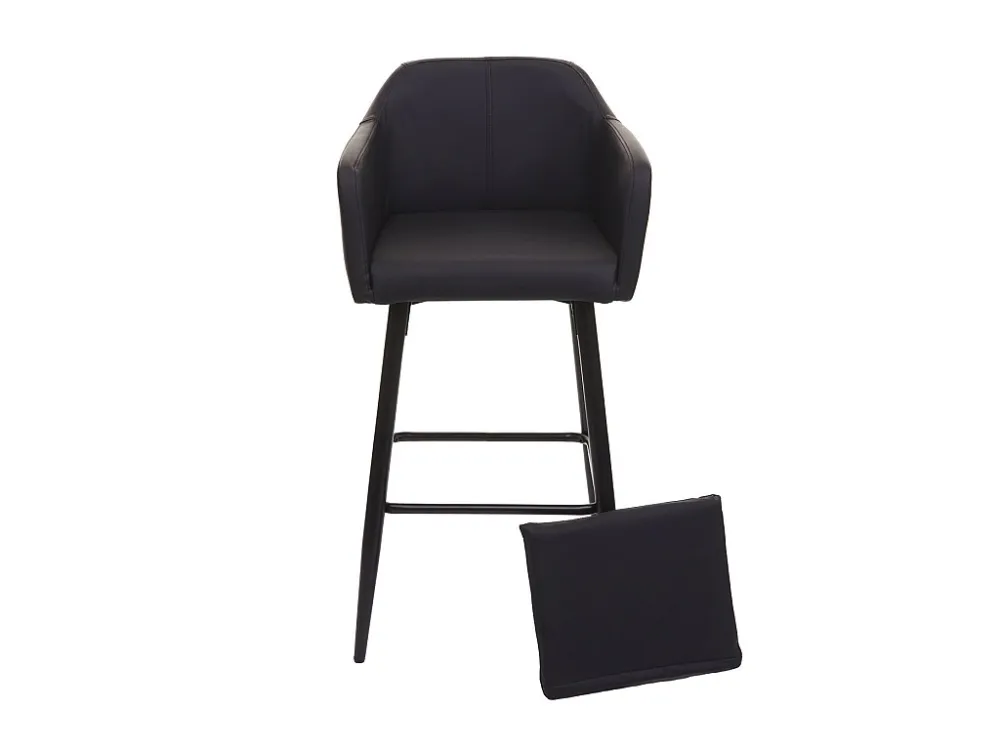 MCW-H93 barkruk (set van 2), kunstleer zwart