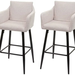 MCW-H93 barkruk (set van 2), stof/textiel crème-beige