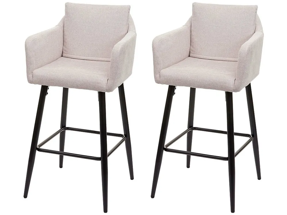 MCW-H93 barkruk (set van 2), stof/textiel crème-beige