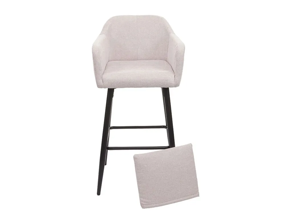 MCW-H93 barkruk (set van 2), stof/textiel crème-beige