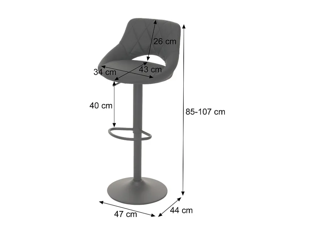 Set van 2 barkrukken MCW-N64, grijs