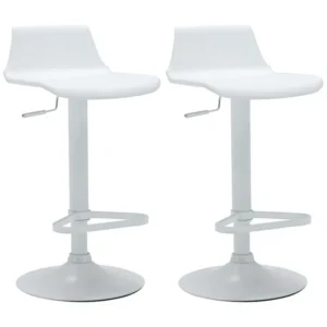 Set van 2 barkrukken CALAS - Polypropyleen - wit