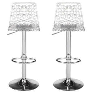 Set van 2 barkrukken CLARK - Polycarbonaat - Kristal