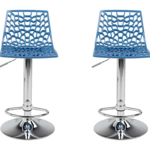 Set van 2 barkrukken CLARK - Polypropyleen - pruisisch blauw