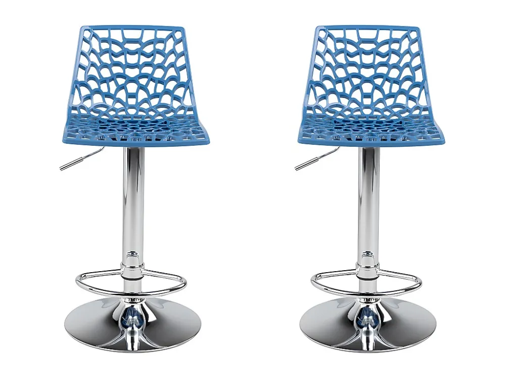Set van 2 barkrukken CLARK - Polypropyleen - pruisisch blauw