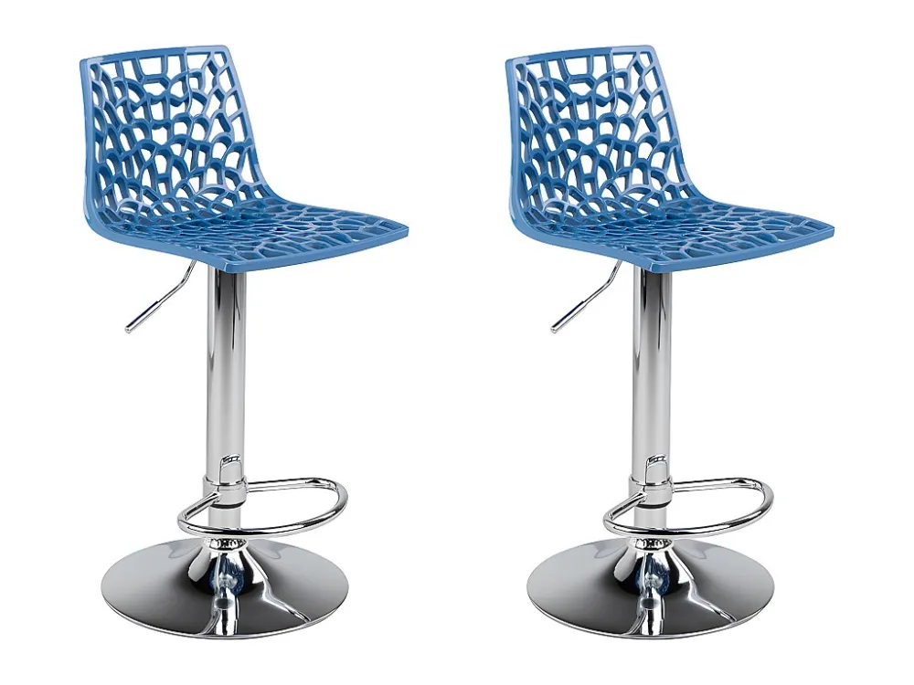 Set van 2 barkrukken CLARK - Polypropyleen - pruisisch blauw