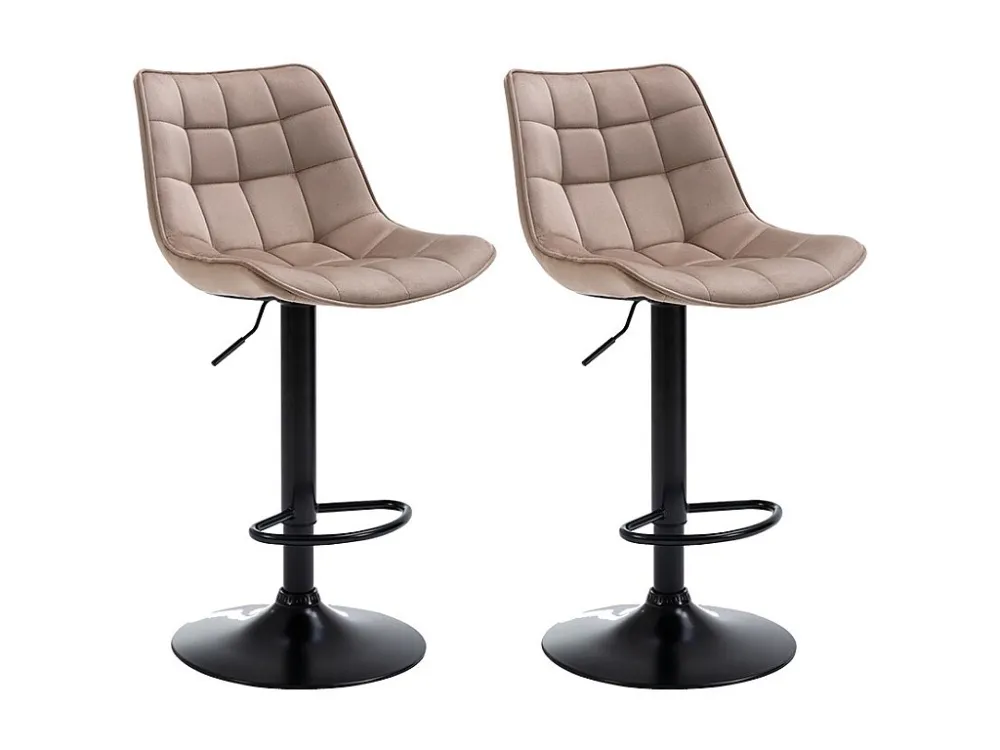 Set van 2 barkrukken LIMA II - Fluweel & metaal - Beige - Koop nu eenvoudig en goedkoop