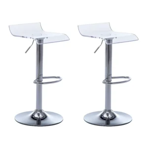 Set van 2 barkrukken OLIVER - Van transparant acryl