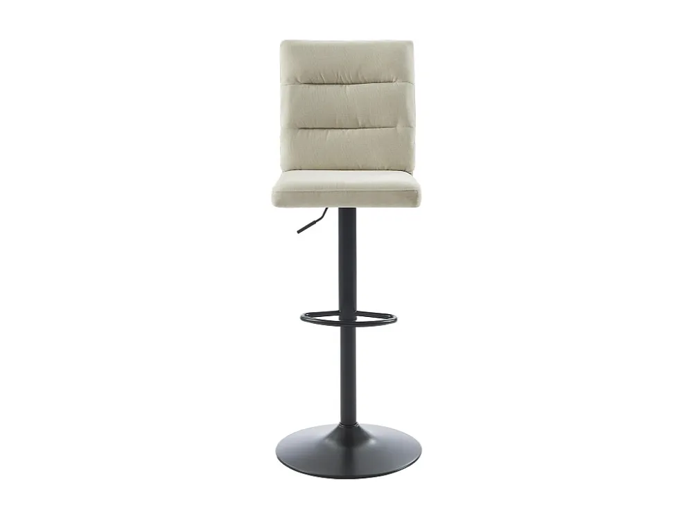 Set van 2 barkrukken stof en zwart metaal - Beige - NORIEL