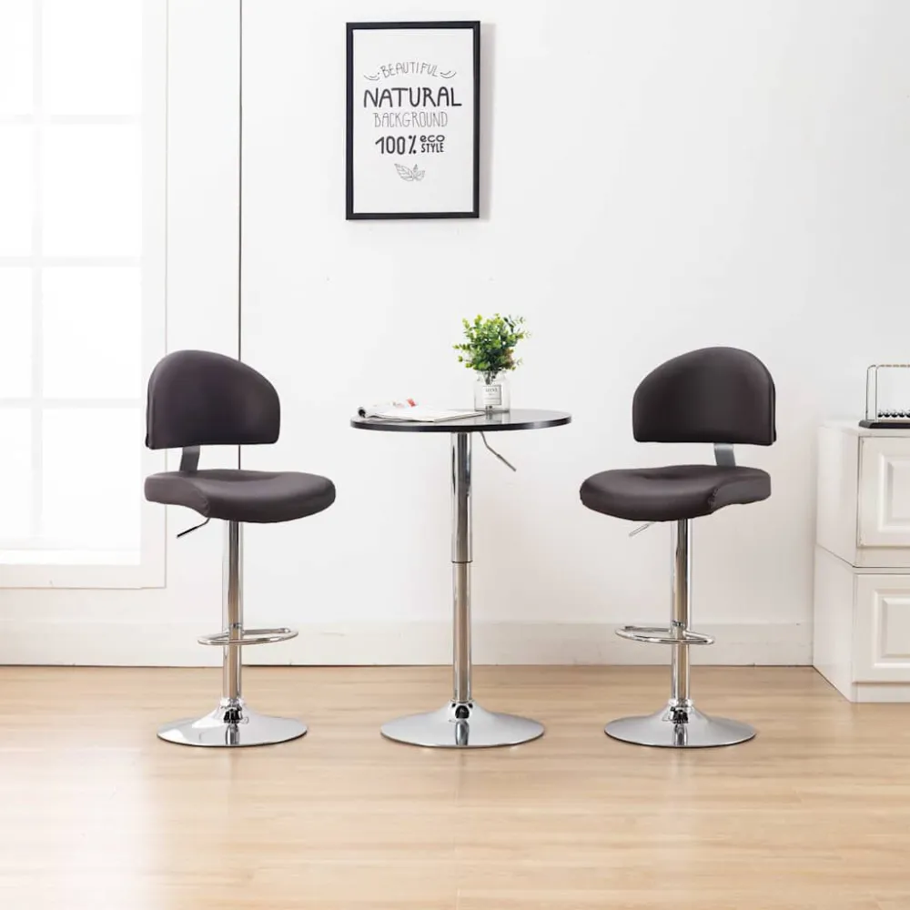 Barstoelen 2 st kunstleer bruin