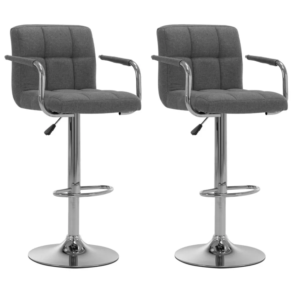 Barstoelen 2 st stof lichtgrijs