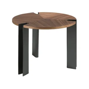 Hoektafel notenhout en zwart staal 2117 ANGEL CERDA