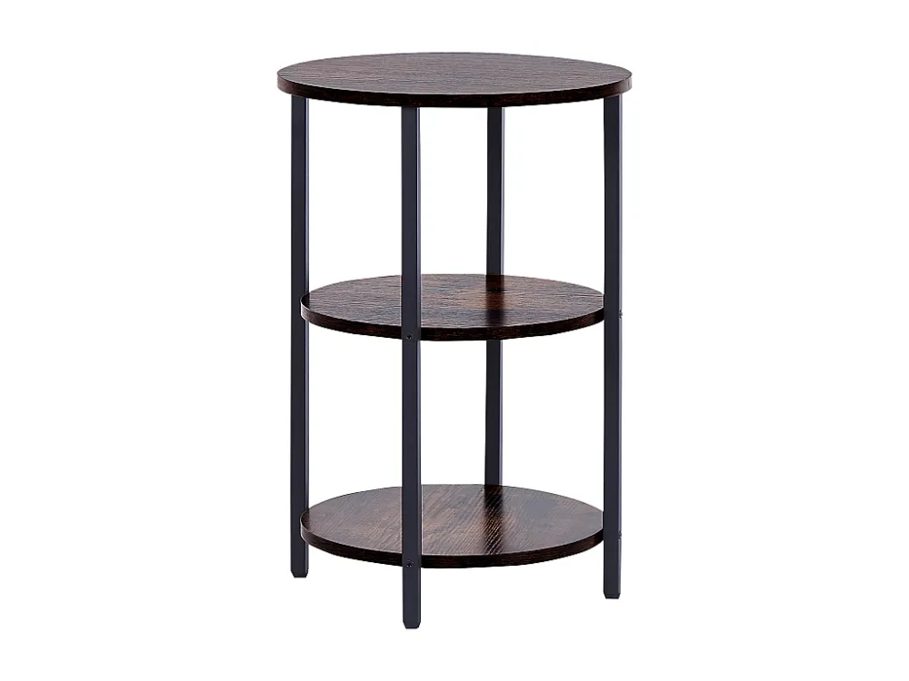 Bijzettafel donker hout met zwart TOLAR BELIANI
