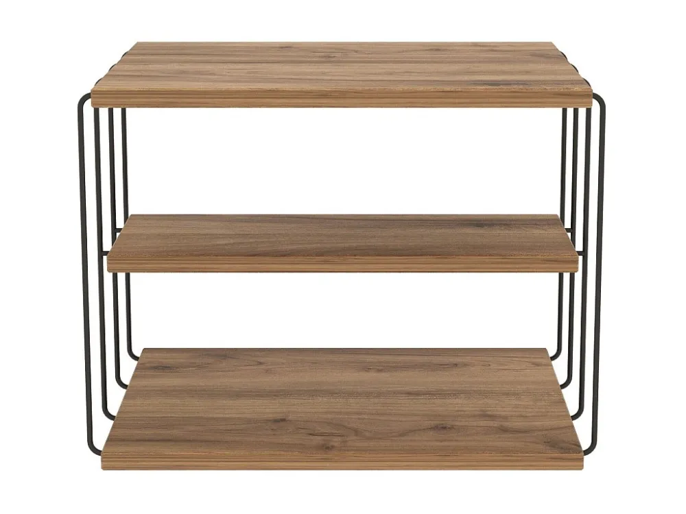Bijzettafel met 1 plank - Licht naturel en zwart - BRILENA
