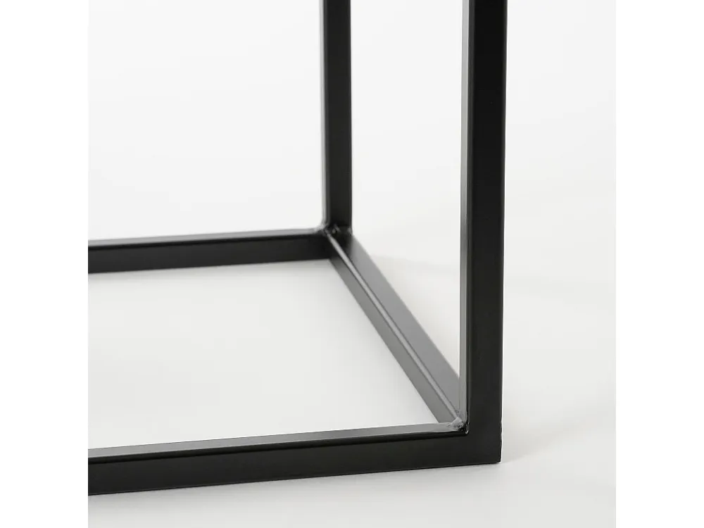 Bijzettafel set van ijzer - 30 x 30 x 48,5 / 35 x 35 x 55 - Zwart - GOA