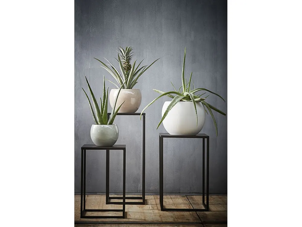 Bijzettafel set van ijzer - 25 x 25 x 60 / 30 x 30 x 70 - Zwart - GOA