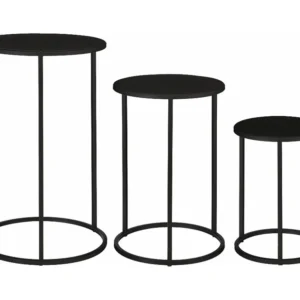 Bijzettafel set van ijzer - 50 x Ø32 - Zwart - QUINTY