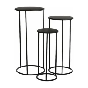 Bijzettafel set van ijzer - Ø32 x 70 - Zwart - QUINTY