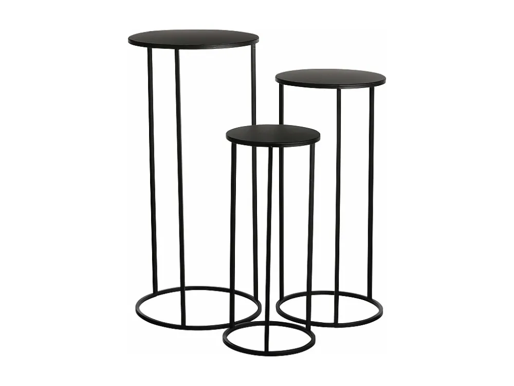 Bijzettafel set van ijzer - Ø32 x 70 - Zwart - QUINTY