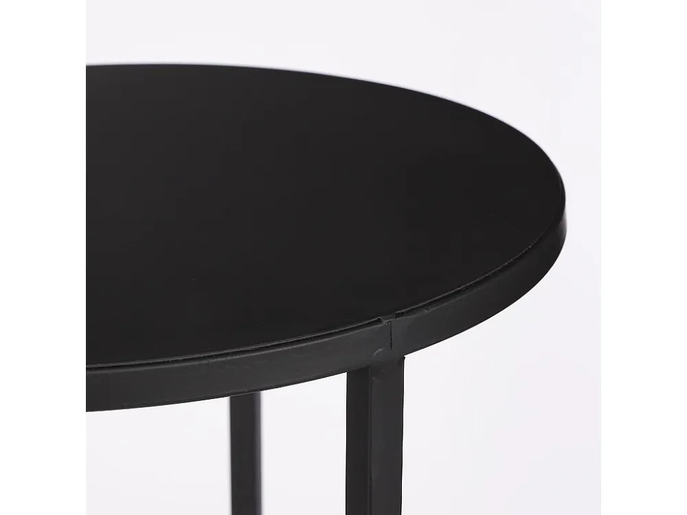 Bijzettafel set van ijzer - Ø32 x 70 - Zwart - QUINTY