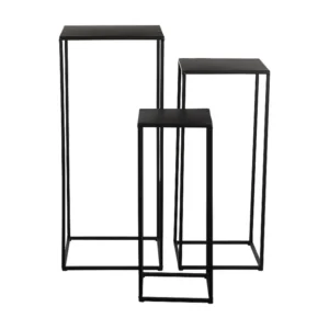 Bijzettafel set van ijzer - 30 x 30 x 70 - Zwart - QUINTY
