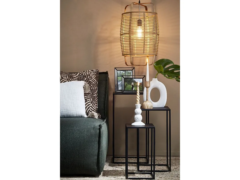 Bijzettafel set van ijzer - 30 x 30 x 70 - Zwart - QUINTY