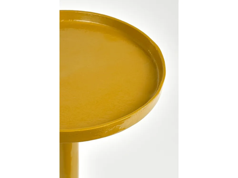 Bijzettafel van gerecycled aluminium en mdf en schuim - 25 x 25 x 58 - Donkergeel - DUCO