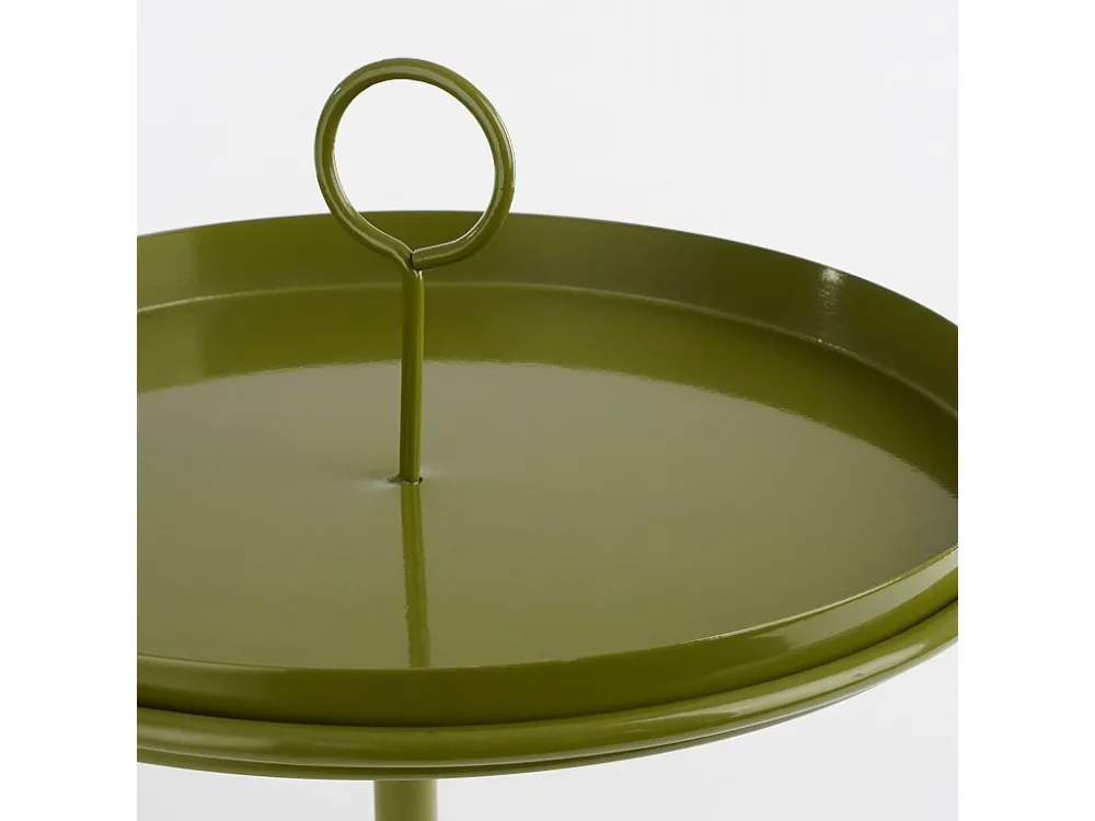 Bijzettafel van ijzer - 40 x Ø30,5 - Donkergroen - ASTON