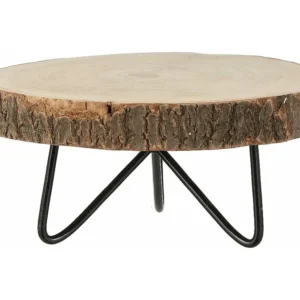 Bijzettafel van paulownia hout en metaal - 14 x Ø29 - Lichtbruin - PIA