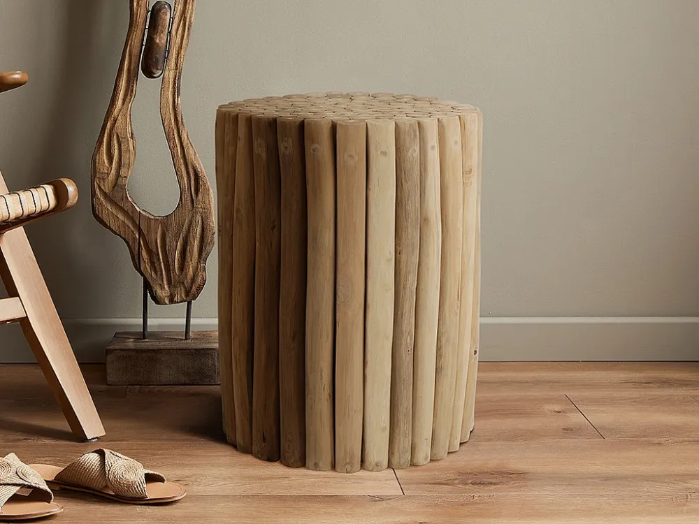 Bijzettafel van teakhout - Kleur: naturel - LUTIANA - Koop nu eenvoudig en goedkoop online